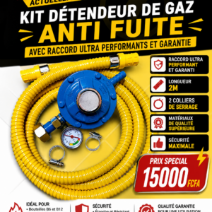 KIT DÉTENDEUR DE GAZ ANTI FUITE PRO