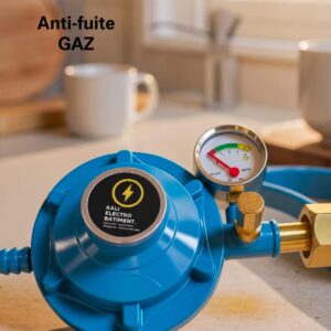 Kit Détendeur de gaz Anti Fuite avec Manomètre Intégré